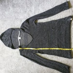Roxy X Large Gray hooded knit sweater cover-up with pocket